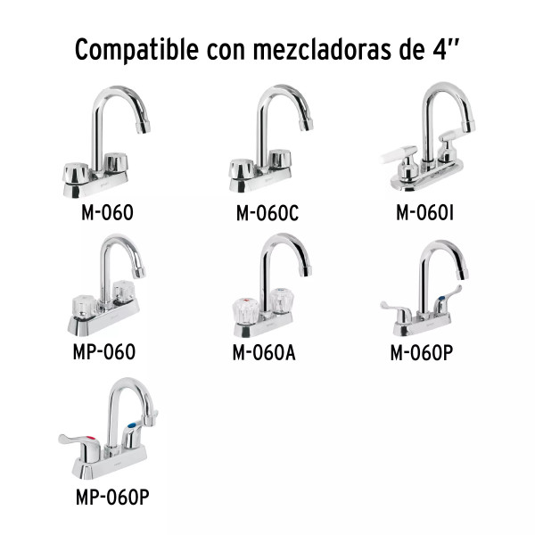 Cuello tipo bar para mezcladora de lavabo, cromo, BASIC