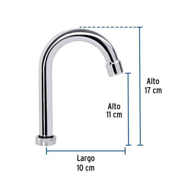 Cuello tipo bar para mezcladora de lavabo, cromo, BASIC