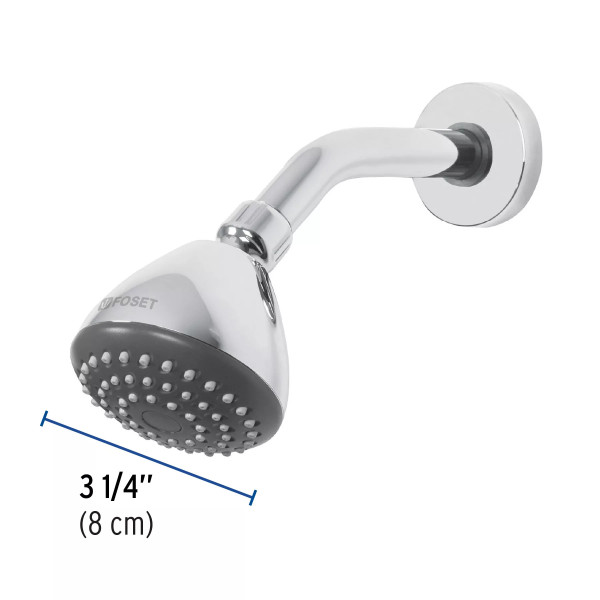Regadera redonda 3-1/4", ABS,c/brazo y chapetón, cromo, AERO