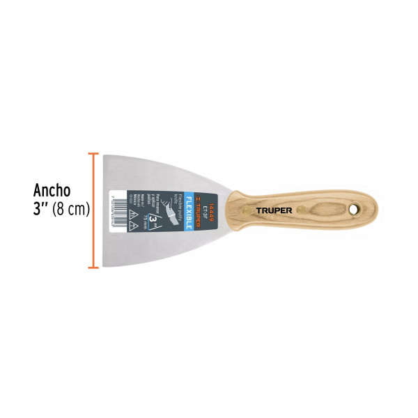 Espátula Flexible 3' Con Mango De Madera, Truper | Espátulas y Similares