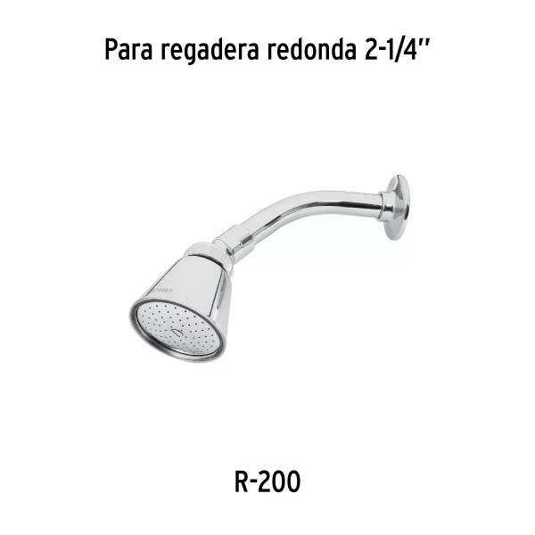 Regadera redonda 2-3/4", latón, sin brazo, cromo, AERO