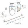 Juego de 6 accesorios p/baño satín chapetón ovalado, AQUA