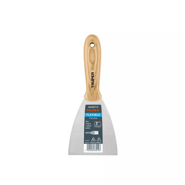 Espátula Flexible 3' Con Mango De Madera, Truper | Espátulas y Similares