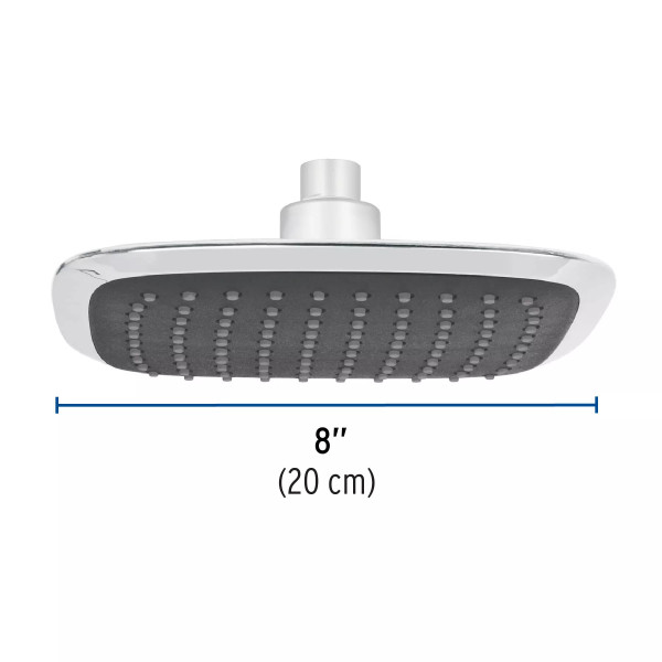 Regadera cuadrada 8", ABS, sin brazo, cromo, AERO
