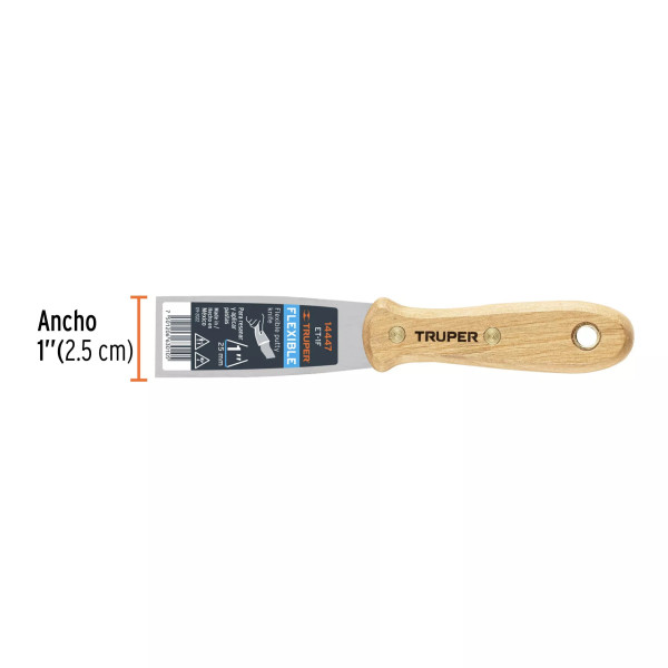 Espátula Flexible 1' Con Mango De Madera, Truper | Espátulas y Similares