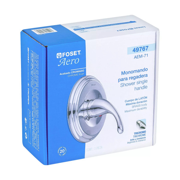 Monomando para regadera, cromo, AERO