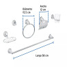 Juego de 6 accesorios p/baño cromo chapetón ovalado, AQUA