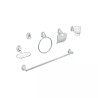 Juego de 6 accesorios p/baño cromo chapetón ovalado, AQUA