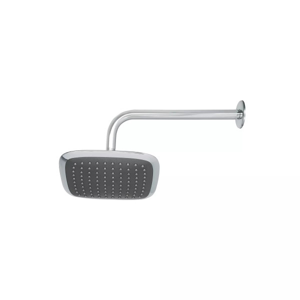 Regadera cuadrada 8", ABS, con brazo y chapetón, cromo, AERO