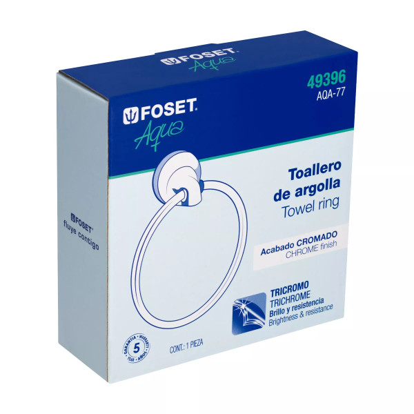 Toallero de argolla de acero inoxidable, FOSET AQUA