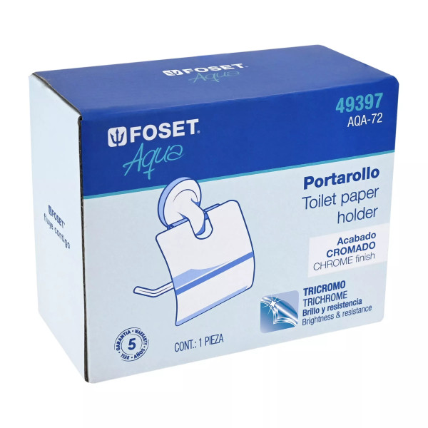 Portarrollo con cubierta de acero inoxidable, FOSET AQUA