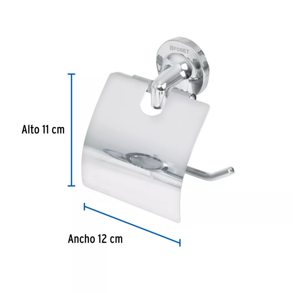 Portarrollo con cubierta de acero inoxidable, FOSET AQUA