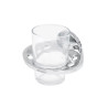 Portavaso cepillero metálico con vaso de vidrio, FOSET AQUA