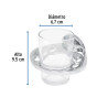 Portavaso cepillero metálico con vaso de vidrio, FOSET AQUA