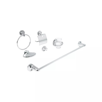 Juego de 6 accesorios para baño metálicos, FOSET AQUA