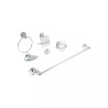 Juego de 6 accesorios para baño metálicos, FOSET AQUA