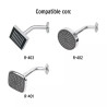 Brazo de acero cromado y chapetón de acero inox p/regadera