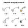 Brazo de acero cromado y chapetón de acero inox p/regadera