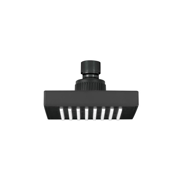 Regadera cuadrada 4", ABS, sin brazo, negro, AQUA
