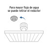 Regadera cuadrada 4", ABS, sin brazo, negro, AQUA