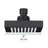 Regadera cuadrada 4", ABS, sin brazo, negro, AQUA