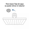 Regadera cuadrada 4", ABS, con brazo y chapetón, satín, AQUA