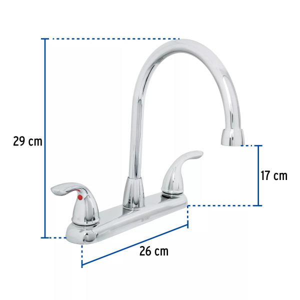Mezcladora 8" cuello alto para fregadero, FOSET AERO