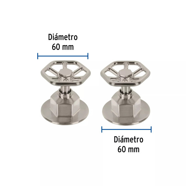 Juego de 2 manerales para regadera, volante, satín, TÚBIG