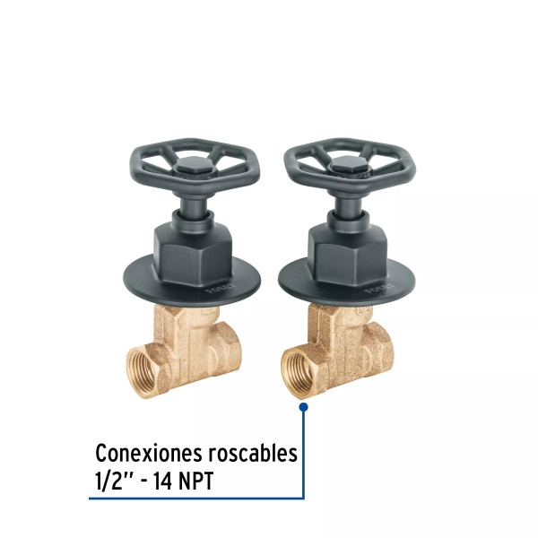 uego llaves empotrar roscables, volante negro, TÚBIG