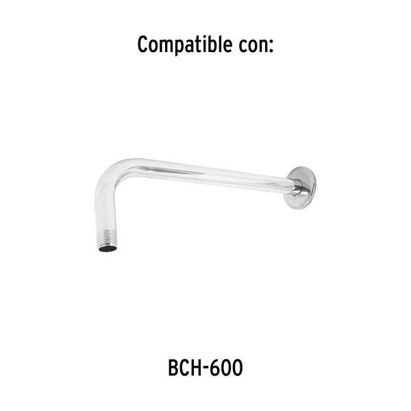 Regadera cuadrada 6", ABS, sin brazo, cromo, AQUA