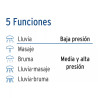 Regadera redonda 3-1/4", 5 funciones, sin brazo, FOSET AQUA