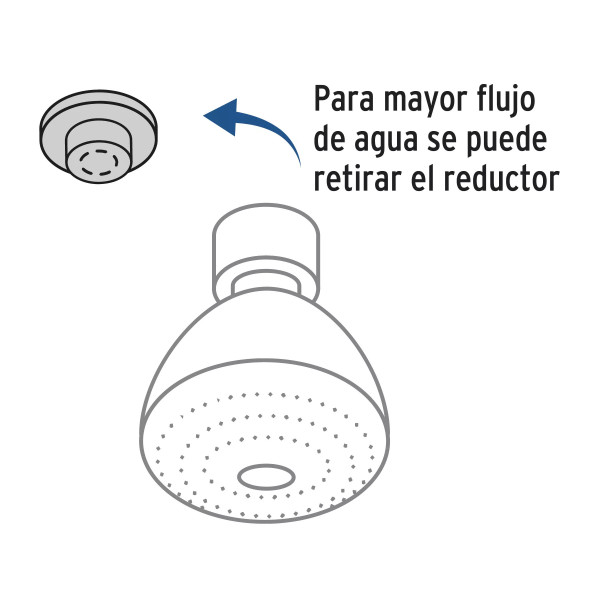 Regadera 3-1/4", 5 funciones, brazo y chapetón, FOSET AQUA