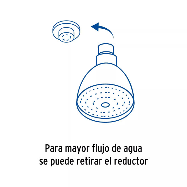 Regadera cónica 2-1/2", metálica, sin brazo, cromo-oro, AQUA
