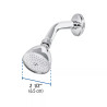 Regadera cónica 2-1/2", metálica, brazo y chapetón, cromo