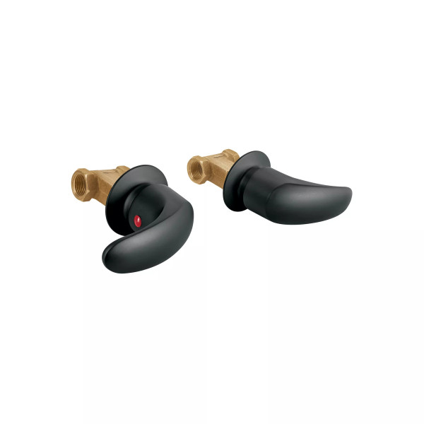 Juego de manerales de palanca para regadera, negro mate AQUA