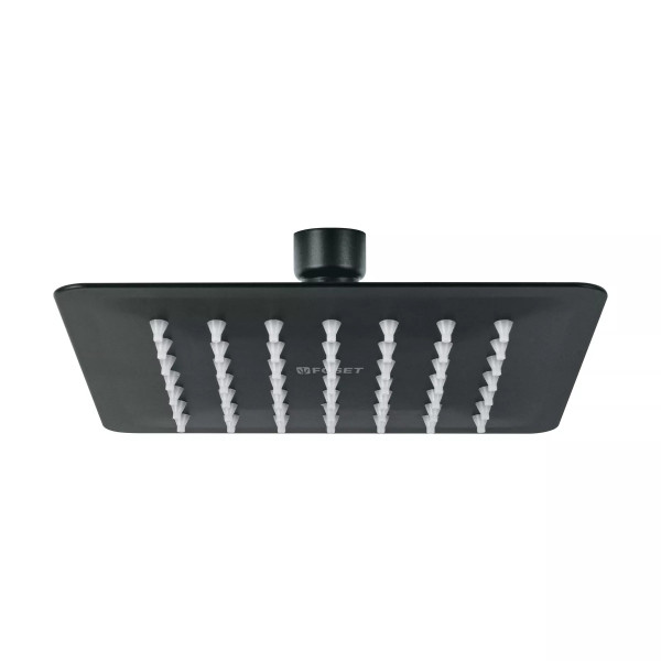 Regadera cuadrada 6", acero inox, sin brazo, negro, TÚBIG