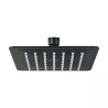 Regadera cuadrada 6", acero inox, sin brazo, negro, TÚBIG