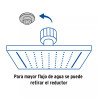 Regadera cuadrada 6", acero inox, sin brazo, negro, TÚBIG