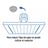 Regadera cuadrada 6", acero inox, sin brazo, satín, TÚBIG