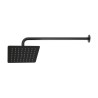 Regadera cuadrada 8", acero inox, con brazo, negro, TÚBIG