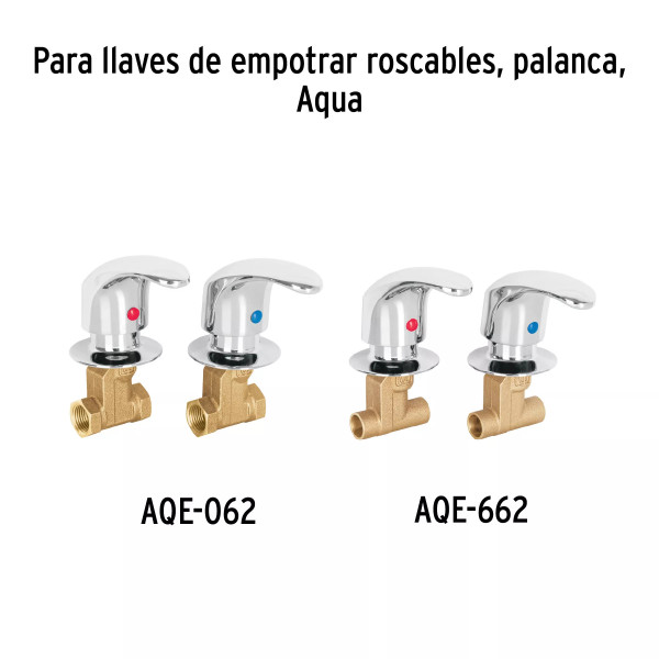 Juego de manerales de palanca para regadera, cromo, AQUA