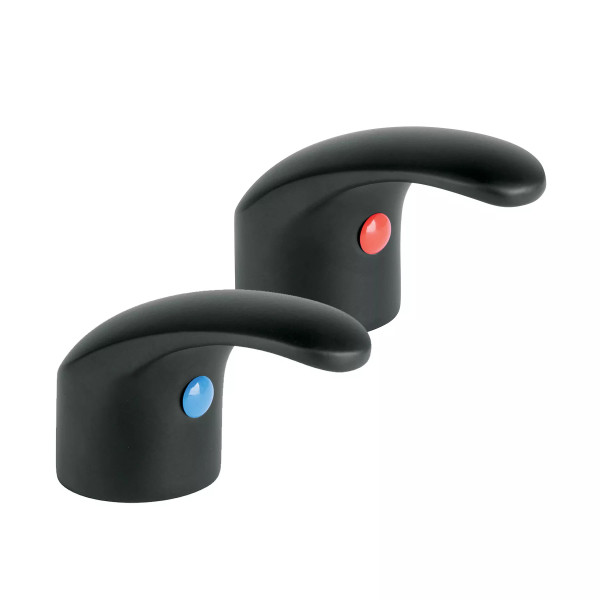 Juego manerales de palanca p/lavfregadero,negro mate AQUA