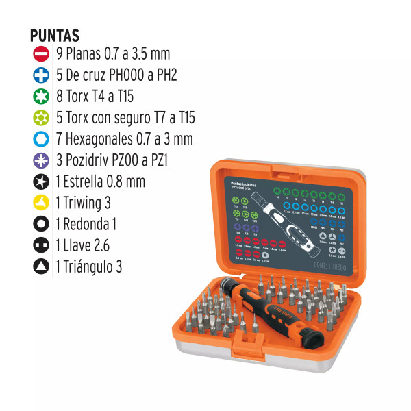 Desarmador De Precisión Con 42 Puntas Intercambiables | Desarmadores, atornilladores y similares
