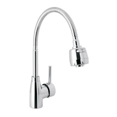 Monomando para fregadero con cuello flexible, cromo, TÚBIG