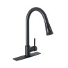 Monomando para fregadero,cuello extraible,negro mate TÚBIG