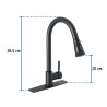 Monomando para fregadero,cuello extraible,negro mate TÚBIG