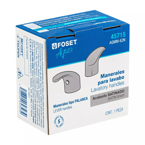 Juego de manerales tipo palanca p/lavfregadero, satín AQUA