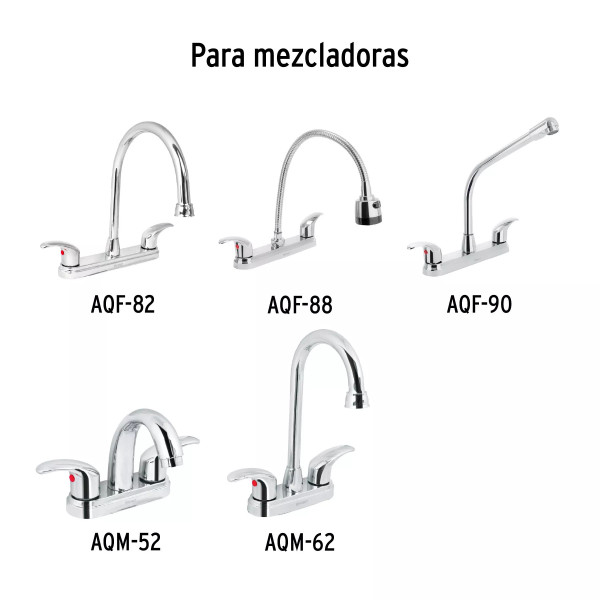 Juego de manerales de palanca p/lavfregadero, cromo, AQUA