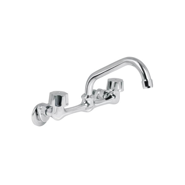 Mezcladora fregadero 8" cromo, instalación a pared, AQUA