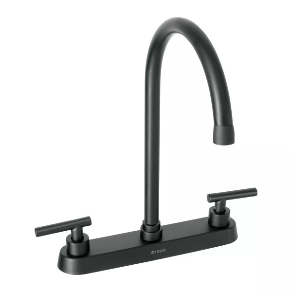 Mezcladora para fregadero,manerales palanca,negro mate TÚBIG